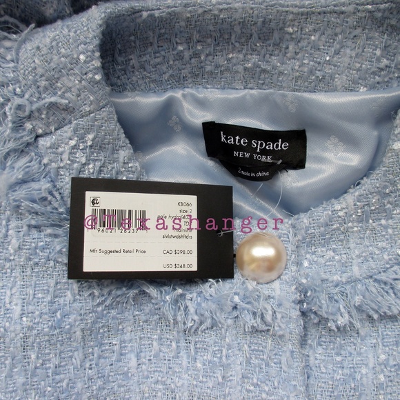 NWT Kate Spade Tweed Shift Dress Size 2 Pale Hydrangea - Picture 12 of 14